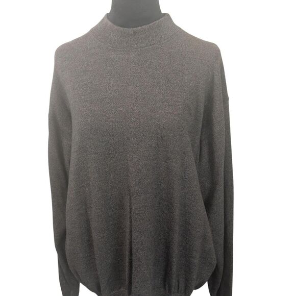 BELMONDI Extrafine Merino Wool Mock Neck Sweater M/L Brown Made in Italy Luxury - Picture 2 of 7